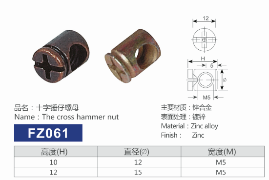 十字锤仔螺母(图1)