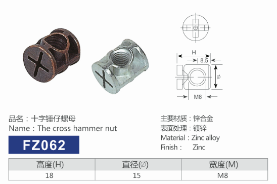 十字锤仔螺母(图1)